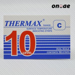 Irreversible Temperature label Thermax Level 10 Range C Indicator 132° - 182°C Irreversible Temperature label Thermax Level 10 Range C Indicator 132° - 182°C